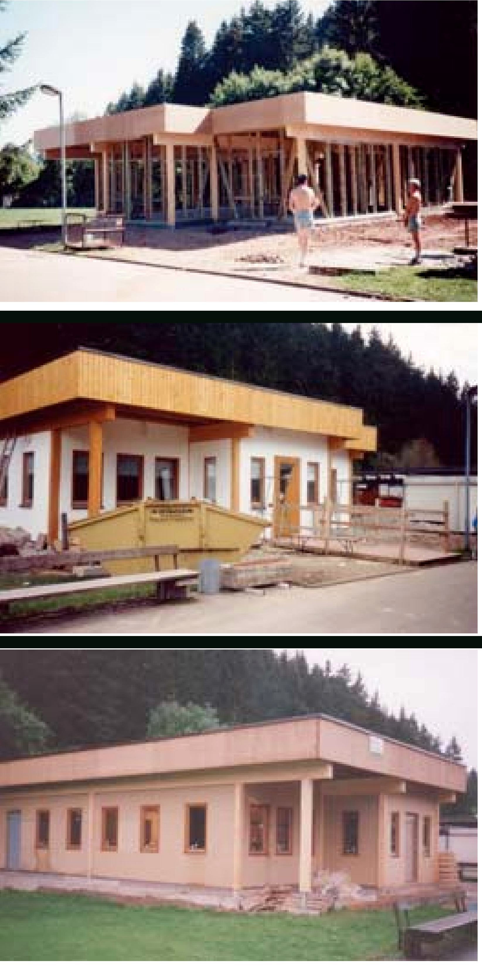 Bauphasen des Vereinsheims des FC 07 Furtwangen